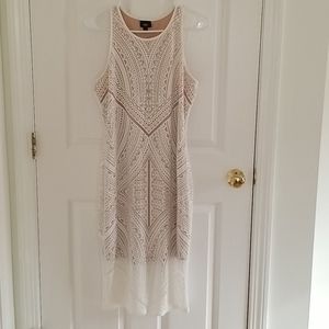 White Patterned Tank Dress